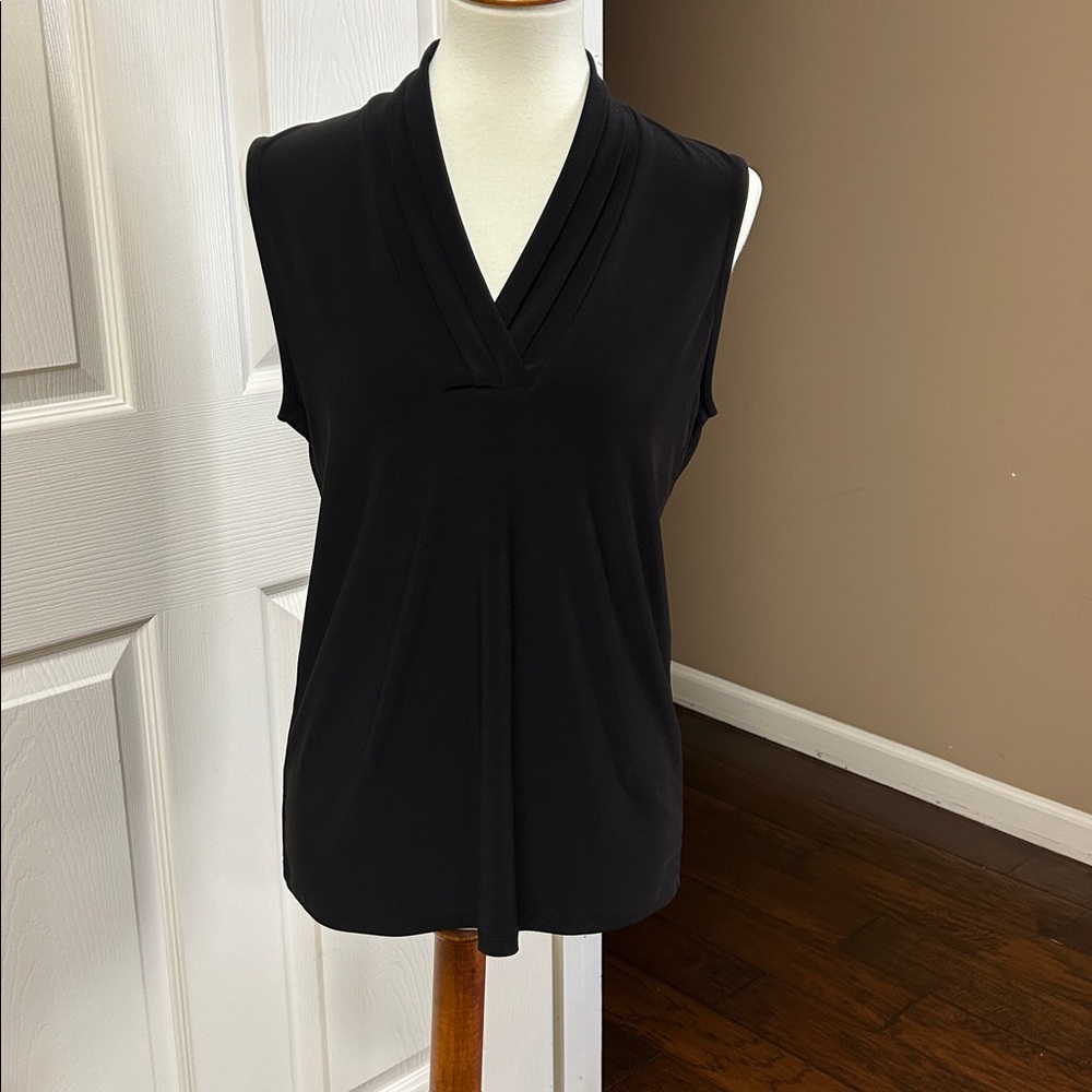 Anne Klein Sleevless Knit Black Top Size Medium